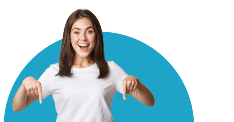 Girl pointing down