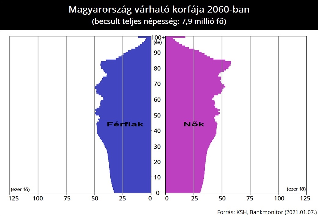 Magyarország várható korfája 2060-ban