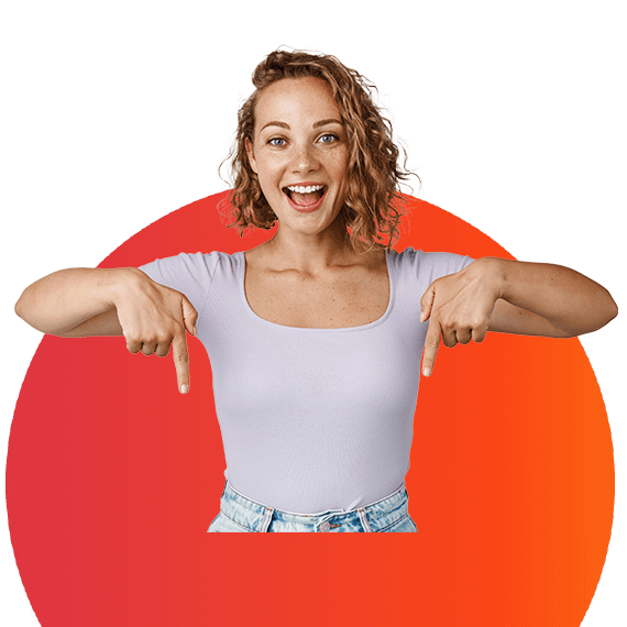 Girl pointing down